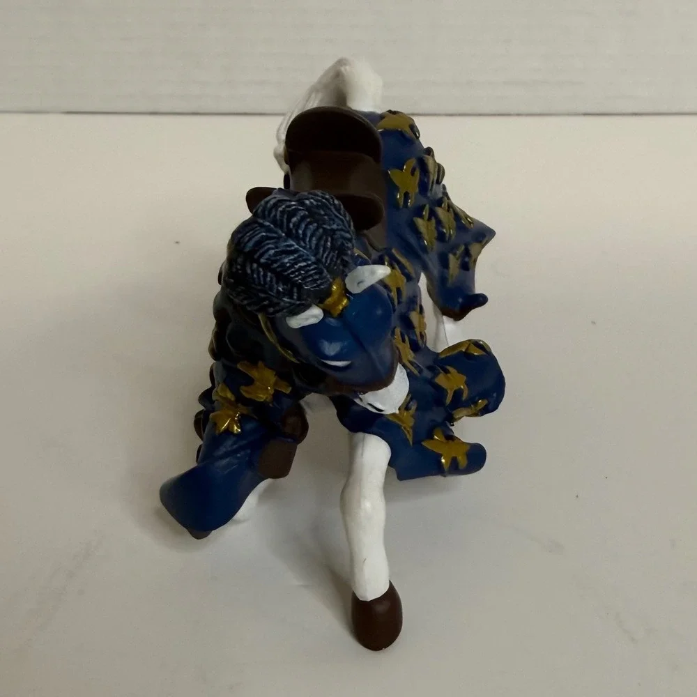 Papo 2005 Medieval Knight Horse Blue Gold Fleur-de-lis Armored‎ Figure 39338